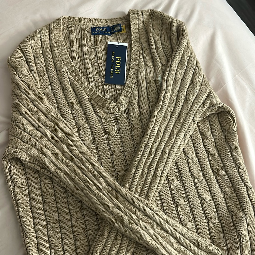 brown polo crew neck